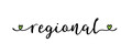 Handgeschriebenes Wort REGIONAL als banner, logo. Lettering für Poster, Flyer, Web Banner, Werbung