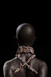 © PixlMakr - Black female afro american slave with heavy rusty chain around her neck