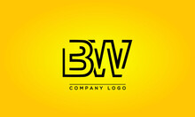 Unique, Modern, Elegant And Geometric Style Typography Alphabet BW Letters Logo Icon