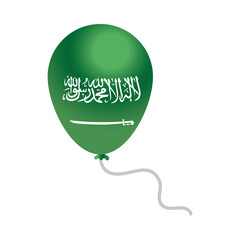 Sticker - saudi arabia national day, green balloon decoration celebration gradient style icon