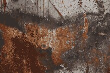 rust on metal with traces of paint, vector grunge texture background