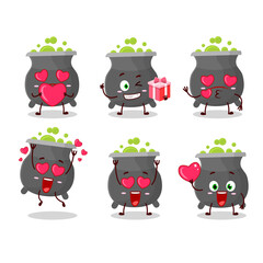 Sticker - Cauldron cartoon character with love cute emoticon