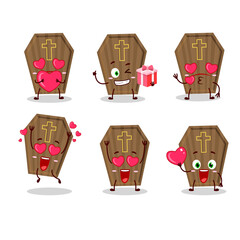 Sticker - Coffin cartoon character with love cute emoticon