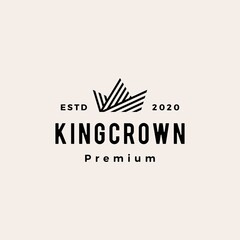 Canvas Print - crown hipster vintage logo vector icon illustration