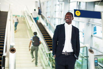 African American man in Dubai metro