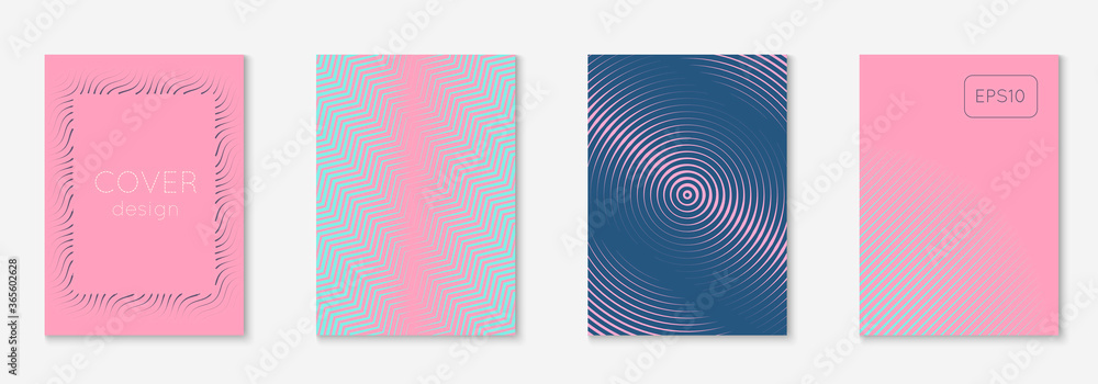 Minimalistic cover template set with gradients - obrazy, fototapety, plakaty 