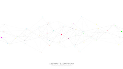 Abstract plexus background with connecting dots and lines. Global network connection, digital technology and communication concept.