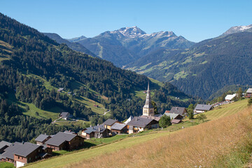 Sticker - Village de Hauteluce (Beaufortain), en été
