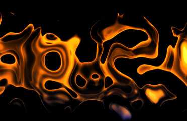 Wall Mural - fireflames on black background 