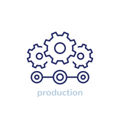 Sticker - production process line icon with gears