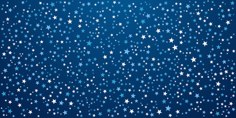 Wall Mural - Blue star pattern background for wide banner. Vector illustration design for presentation, banner, cover, web, flyer, card, poster, wallpaper, texture, slide, magazine, and powerpoint.