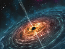 Light Sky Blue Cosmos Galaxy Holes Universe And Black Hole Over Star On Black
