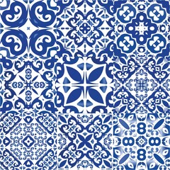  Decorative color ceramic azulejo tiles.