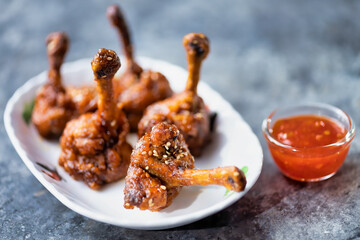 fried chicken wing lollipop