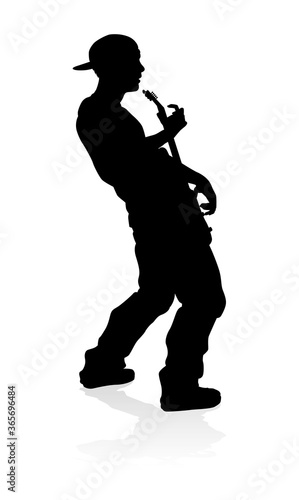 A guitarist musician in det...