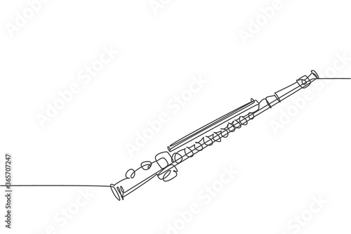 Cuadros en Lienzo One continuous line drawing of classical flute