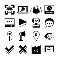 Poster - web application line icons set	
