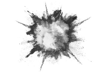 particles of charcoal on white background,abstract powder splatted on white background,freeze motion