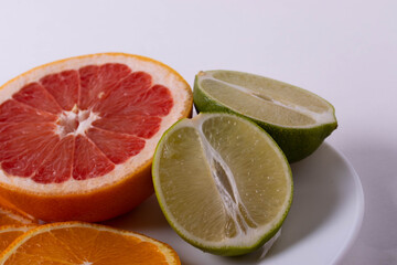 Wall Mural - freah juicy citruses cut in slices