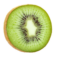 Canvas Print - Half ripe kiwi fruit isolated on white background.