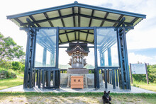 White Torri Gate With Beautiful Ocean View In Gaoshi Shrine Park, Pingtung, Taiwan