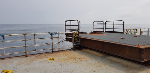 Wall Mural - Deck view of an offshore support vessel 