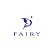 illustration logo vector graphic of fairy flying good for logo studio art