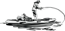 Illustration Of The Kayak Fishing
