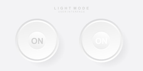 Simple Creative Power On User Interface in Neumorphism Design. Simple, modern and minimalist. Smooth and soft 3D user interface. Light mode. For website or apps design. Icon On Vector Illustration.