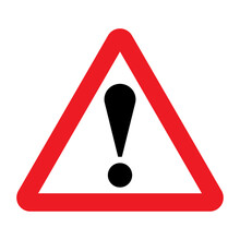 Other Danger Traffic Sign. Illustration Of Red Triangle Warning Road Sign With Exclamation Mark Inside. Caution Icon Vector Design Template Isolated On White Background. Attention. Danger Zone.
