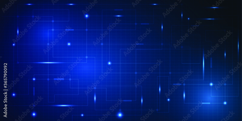 Abstract blue digital tech circuit grid line design on futuristic ...