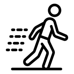 Poster - Running boy icon. Outline running boy vector icon for web design isolated on white background
