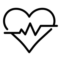 Wall Mural - Running heart rate icon. Outline running heart rate vector icon for web design isolated on white background