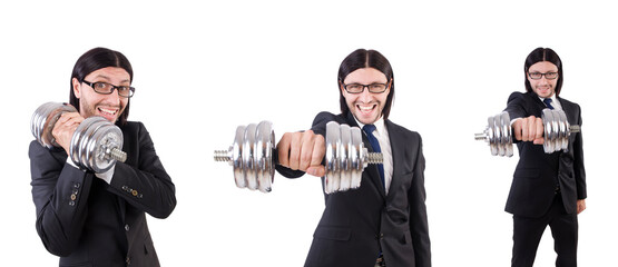 Poster - Young businessman isolated on the white background