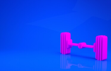 Sticker - Pink Chassis car icon isolated on blue background. Minimalism concept. 3d illustration. 3D render.