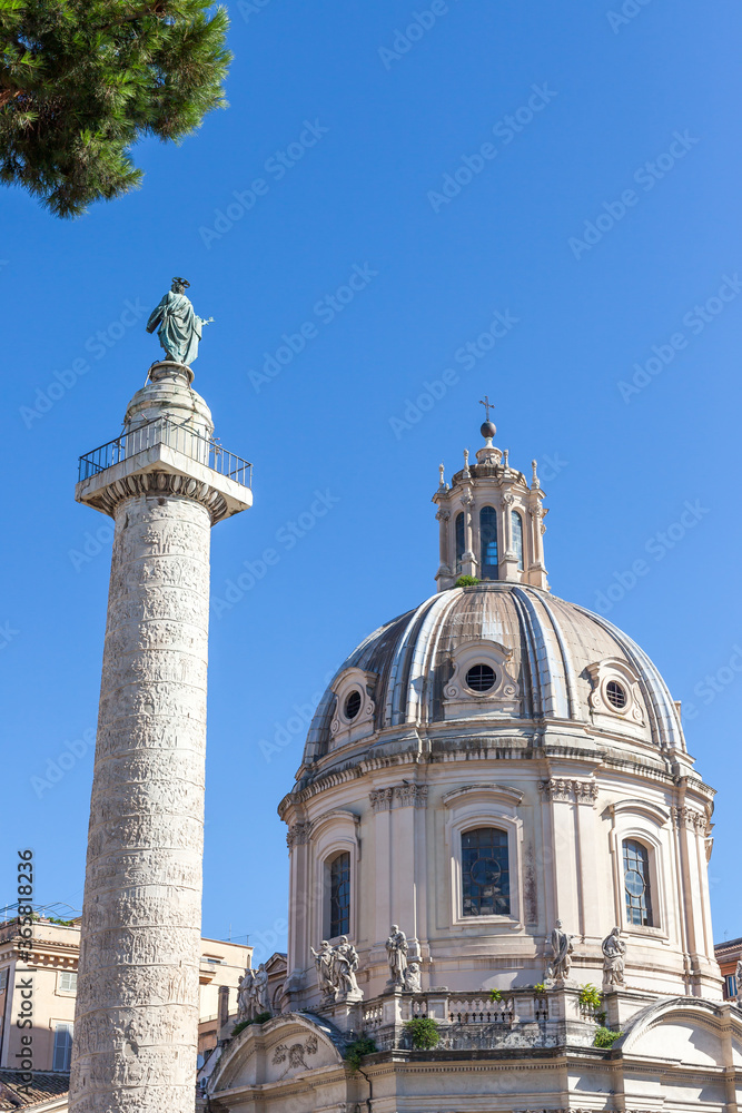 ROME, ITALY - 2014 AUGUST 18. The church Most Holy Name of Mary in Rome ...
