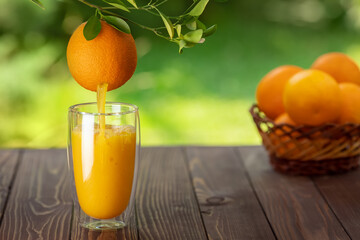 Sticker - orange juice pouring into glass