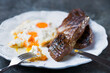 rustic american australian steak and eggs breakfast