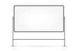 Blank white board. Isolated empty business presentation white board on stand. Vector blank whiteboard frame with copy space. Education and seminar concept