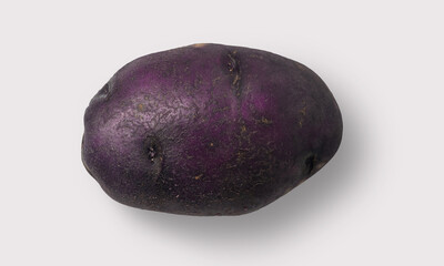 Purple potato on a white background