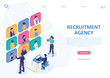 © Feodora - Vector of a recruitment team hiring online people