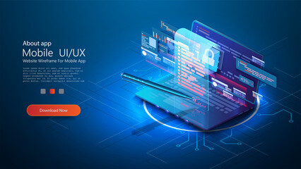 Wall Mural - digital contract, electronic signature of the document, data protection and privacy policy concept, 