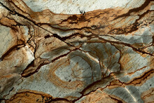 Light Brown And Yellow Stone With Crack Line Pattern Texture Background