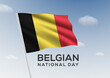 belgian national day vector, belgium flag and sky background