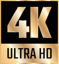 Ultra HD 4K Icon. Image With Clipping Path.