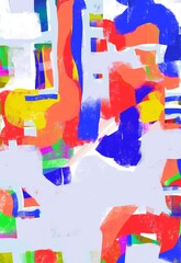 Wall Mural - Abstract original painting of lines, blocks, color geometric spaces, flowing building blocks of  shapes and designs, background , posters, artwork, fine art , multicolored bright paint modern art