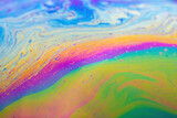 Fototapeta Tęcza - Abstract background texture of iridescent paints. Soap bubble