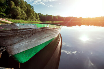 Wall Mural - Wooden rowboats at the pier.