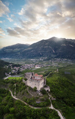 Wall Mural - Beautiful vertical panorama of Morter, Val Venosta, Italy