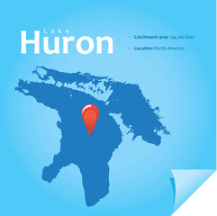 Wall Mural - lake Huron vector